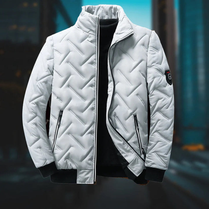 Trendy heren pufferjack met sportieve look, ideaal als casual bovenkleding.