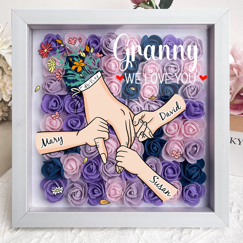 Gepersonaliseerd namen bloemencadeau voor mama; stijlvolle tafeldecoratie die nooit verwelkt.