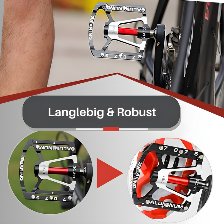 Ultralichte fietspedalen voor racefietsen, met antislip pinnen voor verbeterde grip. Essentiële fietsaccessoires.