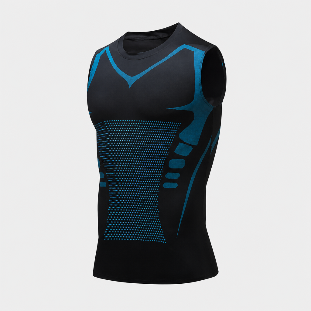 Discreet slankmakend heren ondershirt. Corrigeert de houding en geeft rugondersteuning onder elke kleding.