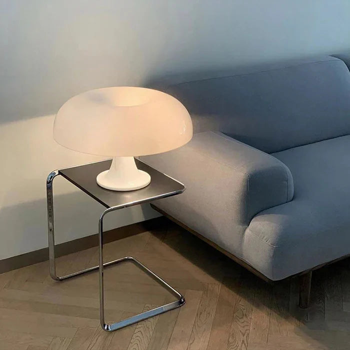 Dimbare LED paddenstoel lamp voor warm, neutraal of koel wit licht. Perfecte sfeerverlichting voor elke kamer.