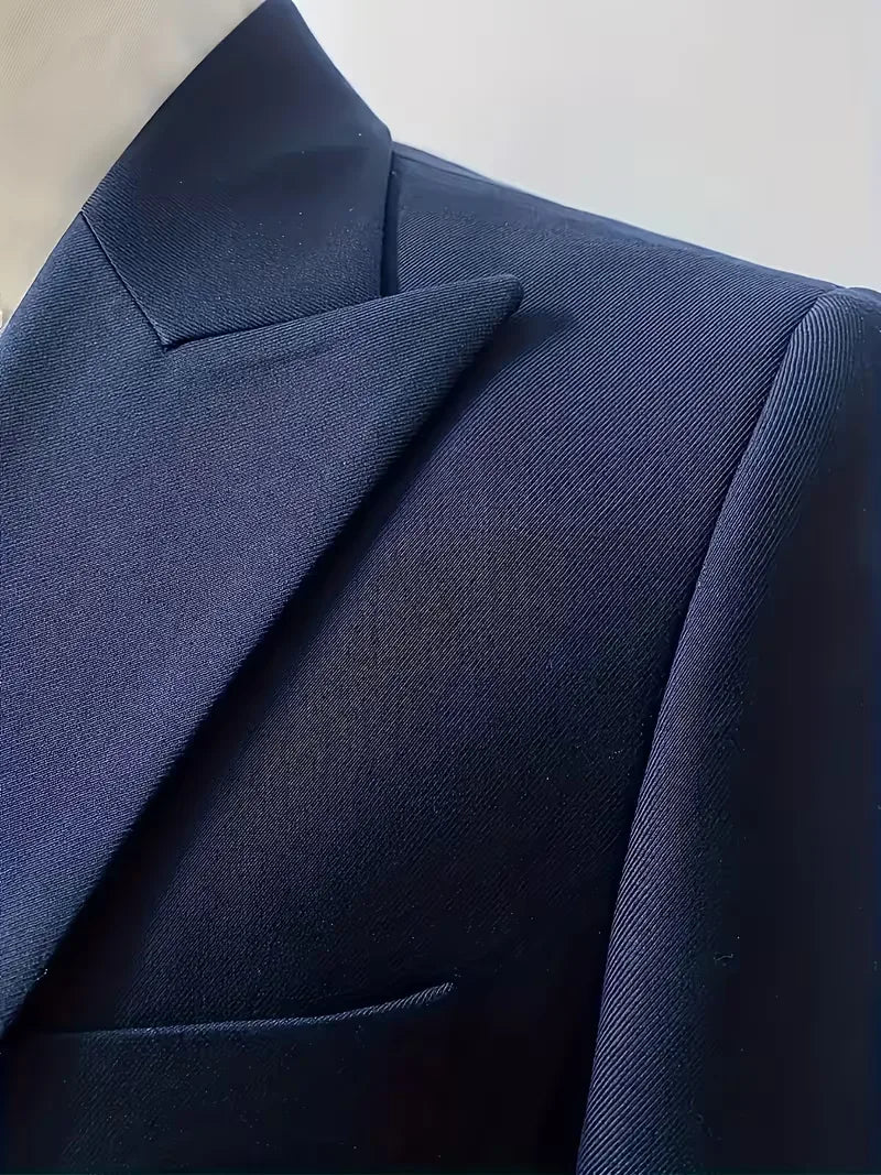 Bruiloft herenpak, elegant slim fit driestukspak, perfect voor de bruidegom of gasten.