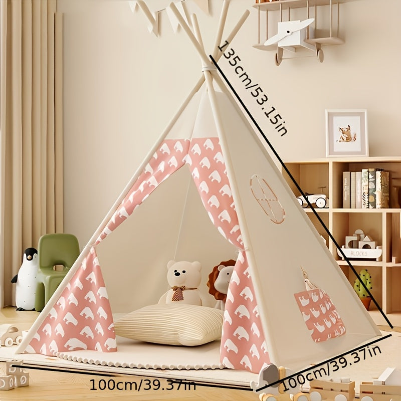 Veelzijdige kindertipi tent, ideaal als speeltent voor zowel binnen als buiten, voor uren speelplezier.