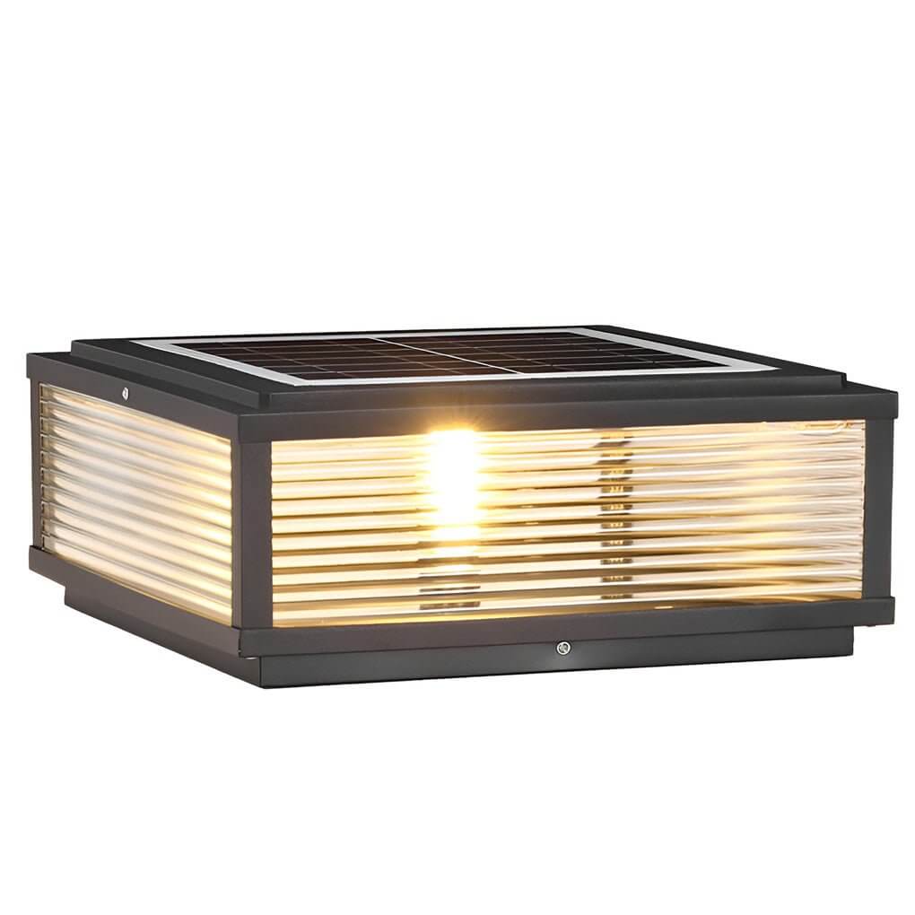 Moderne LED Buitenpaallamp - Geribbeld Glas