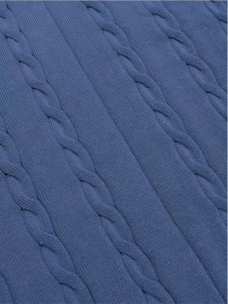 Stijlvol heren pullover vest, mouwloos met diepe V-hals en gedetailleerd kabelgebreid design.