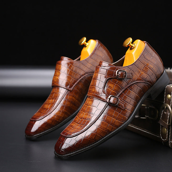 Stijlvolle bruine Felix heren nette schoenen van ademend leer, vierkante teen, perfect voor een casual chic of formele outfit.