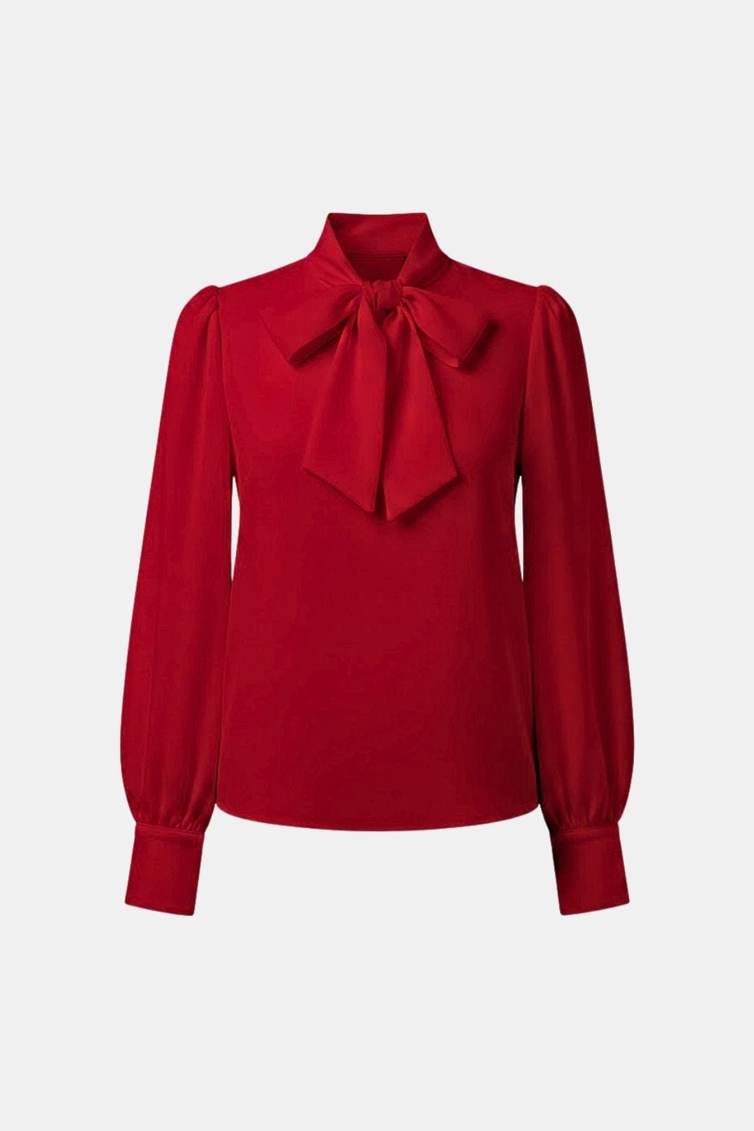 Modieuze damesblouse met strikkraag en lange mouwen, elegant en stijlvol voor elke gelegenheid.