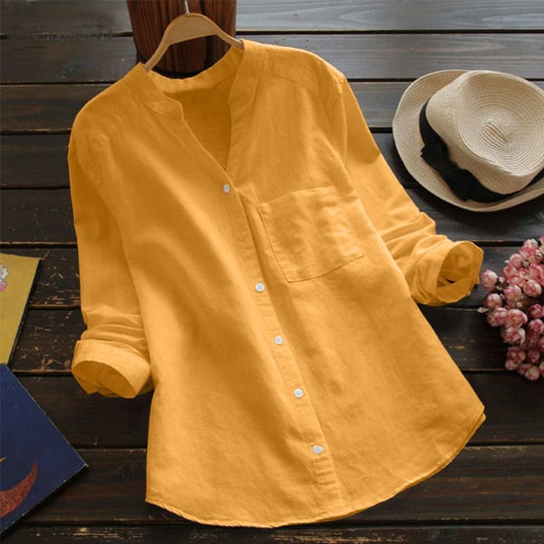 Comfortabele dames blouse, ideaal voor lente en zomer. Losvallende top met knopen, veelzijdig te combineren.