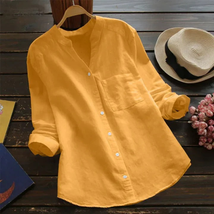 Dames casual shirt 'Roosje' met korte mouwen, ideaal als comfortabele zomerkleding en losvallende top.