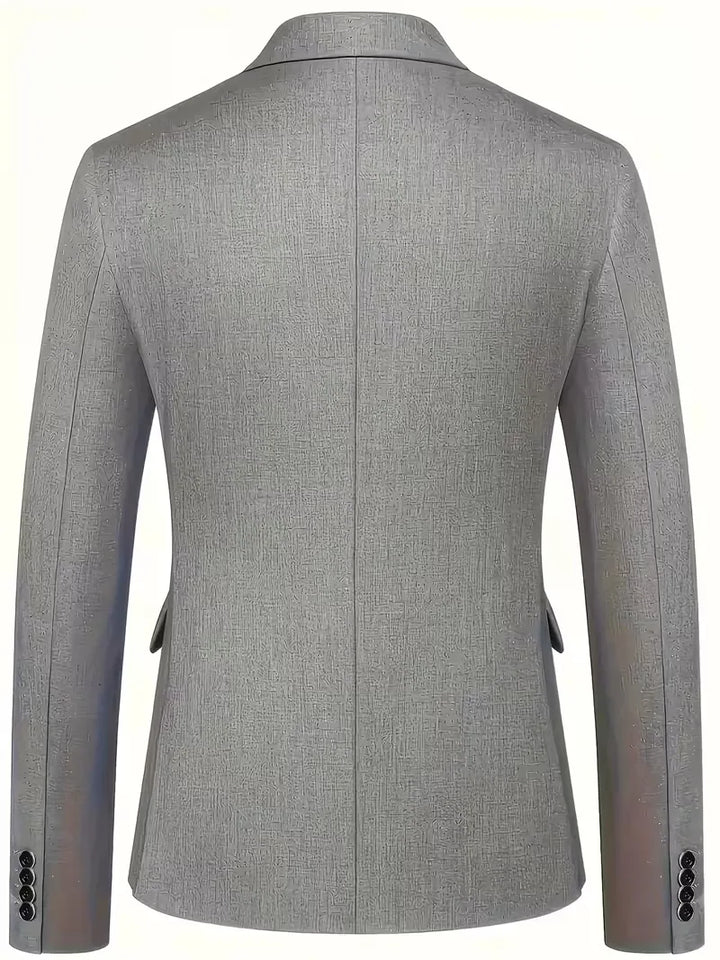 Zakelijk herenpak, slim fit driestukspak, professionele uitstraling voor de ambitieuze man.