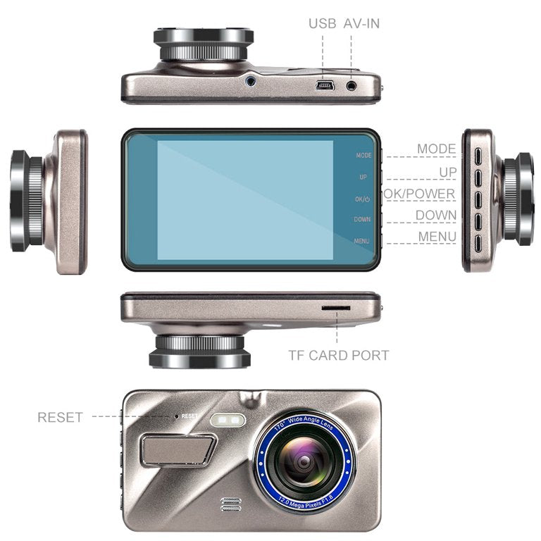 Nieuwe draadloze dashcam voor voertuigen, met scherp nachtzicht en Full HD opname via camera's voor en achter.