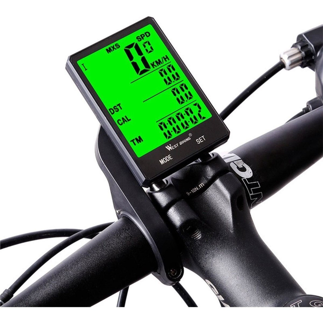 RideTrack draadloze fietscomputer met helder LED-display. Universele snelheidsmeter, kilometerteller & calorieënteller voor fietsen.