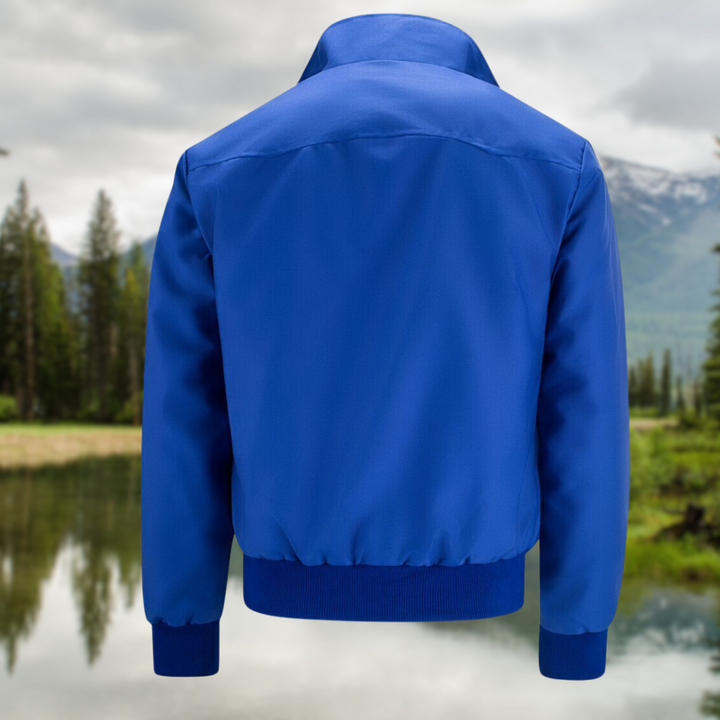 Heren Harrington vest met stijlvolle kraag en rits, comfortabele pasvorm.