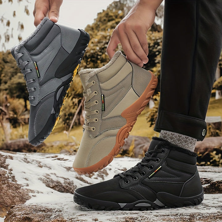 Moderne heren winterlaarzen, type Finn, bruin design met comfortabele voering en uitstekende grip voor casual outfits.
