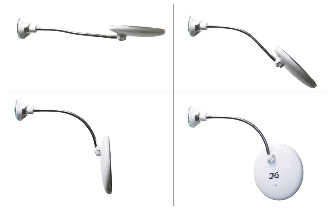 Flexibele zwanenhals spiegel met LED licht, essentieel voor make-up en huidverzorging; een ideaal cadeau voor dames.