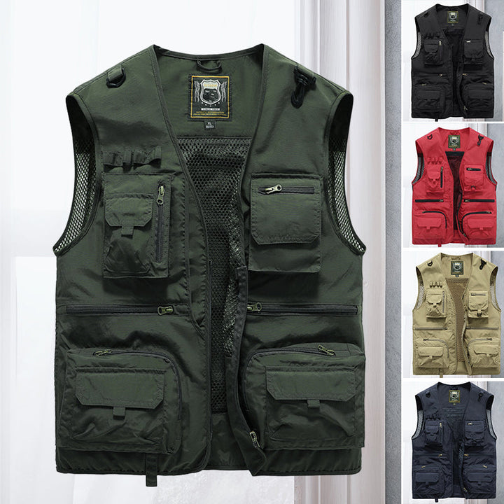 Lichtgewicht heren outdoorvest Viktor, ideaal voor wandelen, vissen & kamperen met handige zakken.