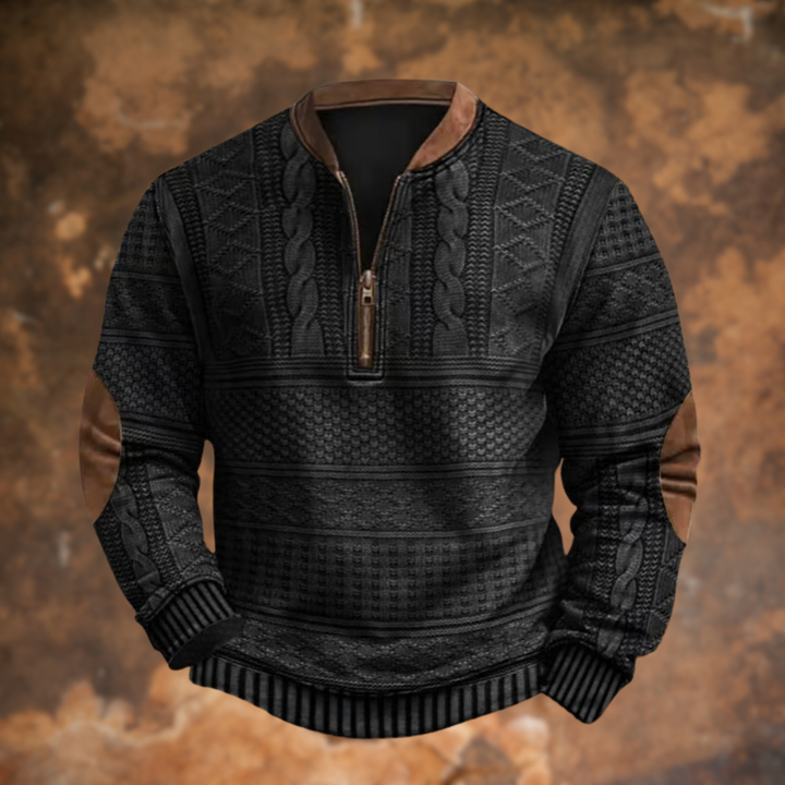 Comfortabele herentrui met rits, perfecte herfst/wintermode voor elke dag; warm en casual.