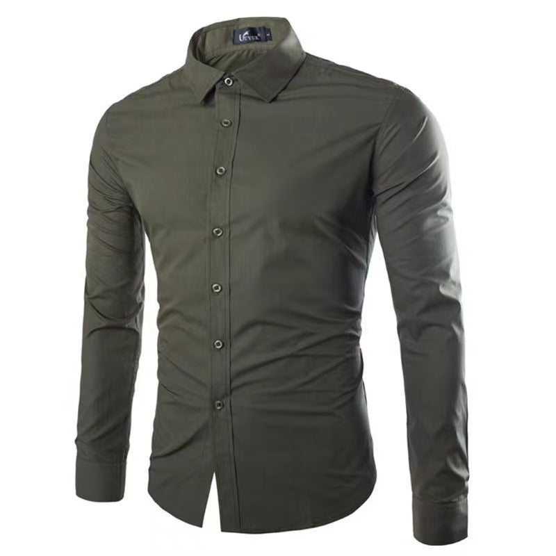 Veelzijdig kreukvrij heren overhemd, comfortabel voor zowel zakelijk als casual gebruik.