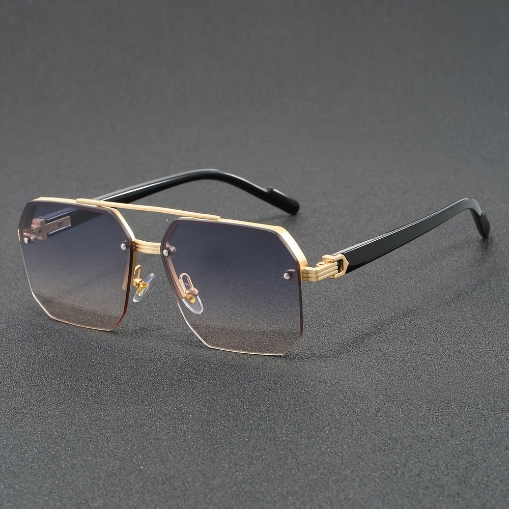 Stijlvolle unisex halfrandloze bril met lichtgewicht design, perfect als modern modeaccessoire.