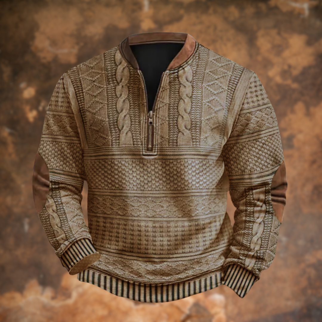 Moderne herentrui met ritsdetail; een veelzijdige en warme toevoeging aan je garderobe.