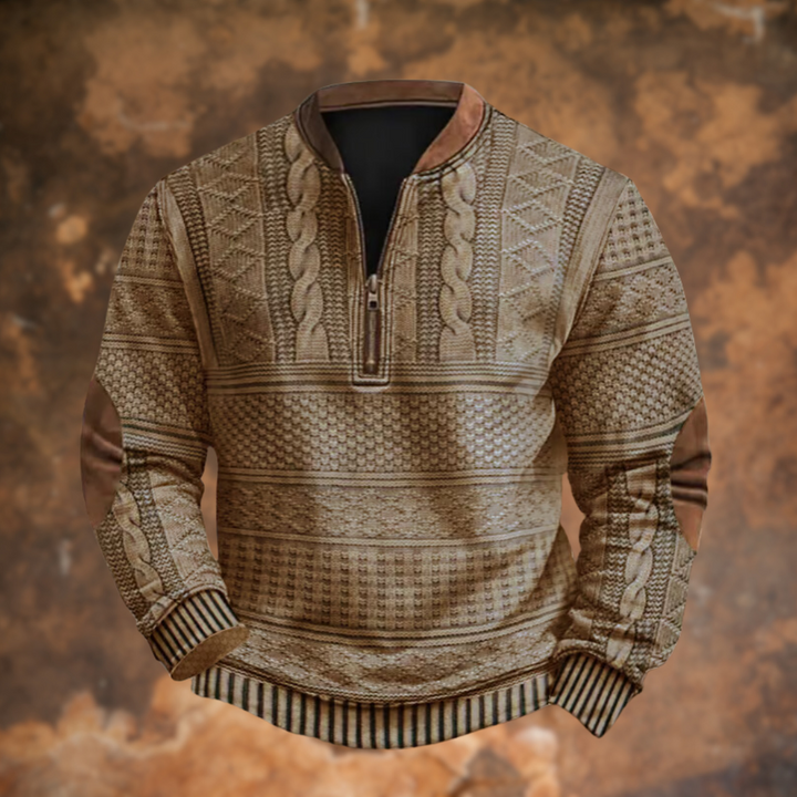 Moderne herentrui met ritsdetail; een veelzijdige en warme toevoeging aan je garderobe.