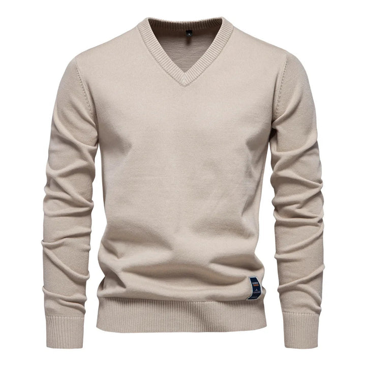 Heren V-hals trui in comfortabele pasvorm, perfect voor dagelijkse casual looks. Stijlvolle bovenkleding.
