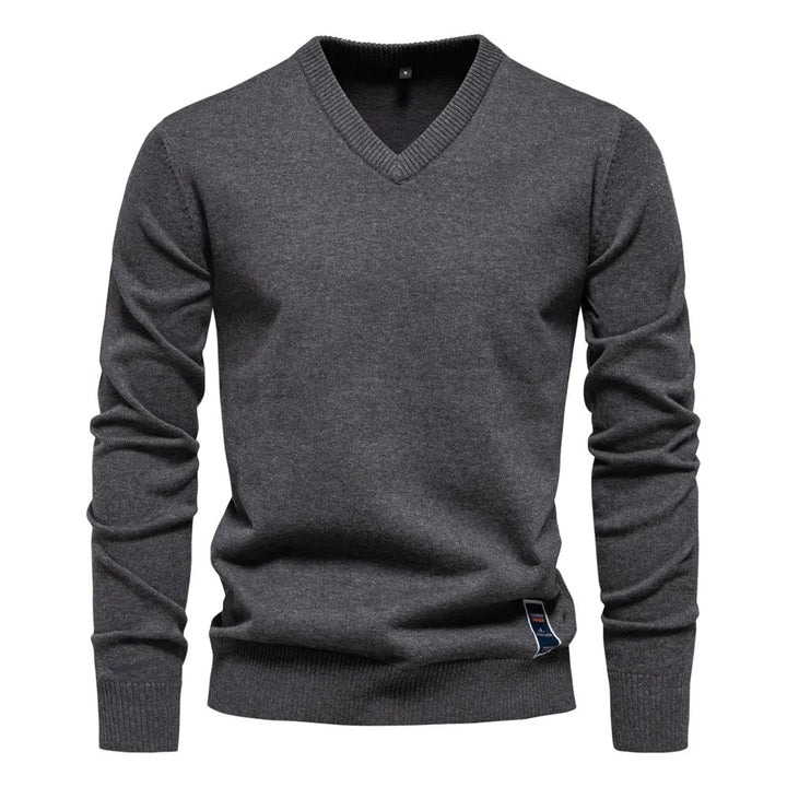 Stijlvolle heren V-hals trui, comfortabele bovenkleding voor de moderne man. Ideaal voor wintermode.