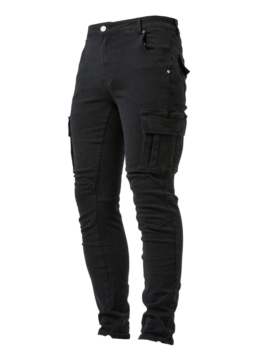 Stijlvolle heren cargo jeans met handige extra zakken en een moderne slim fit, perfect voor streetwear.