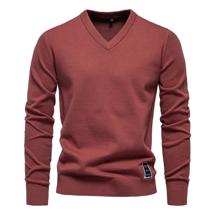 Comfortabele heren pullover met V-hals, perfect voor een eigentijdse, stijlvolle winterlook. Mannenmode.
