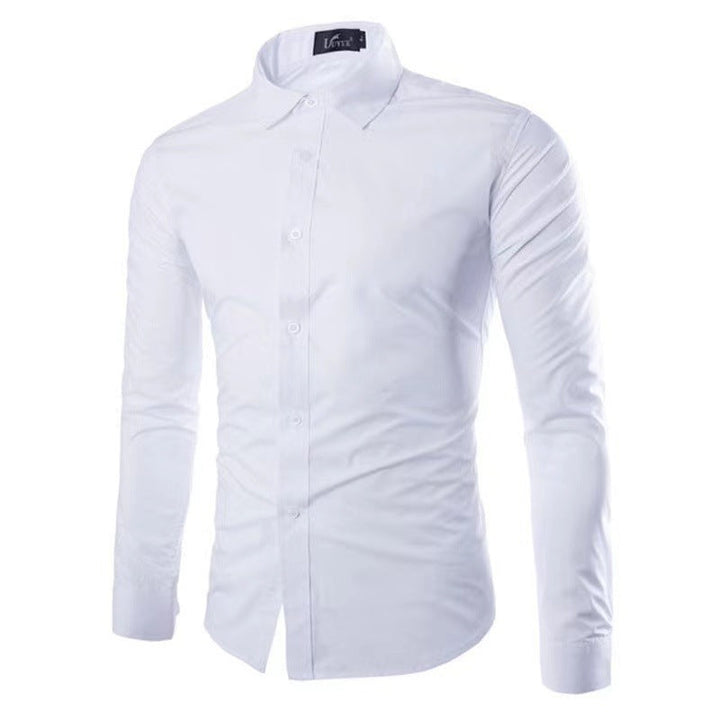 Zwart kreukvrij heren overhemd, lange mouw, comfortabel en veelzijdig, voor elke gelegenheid.