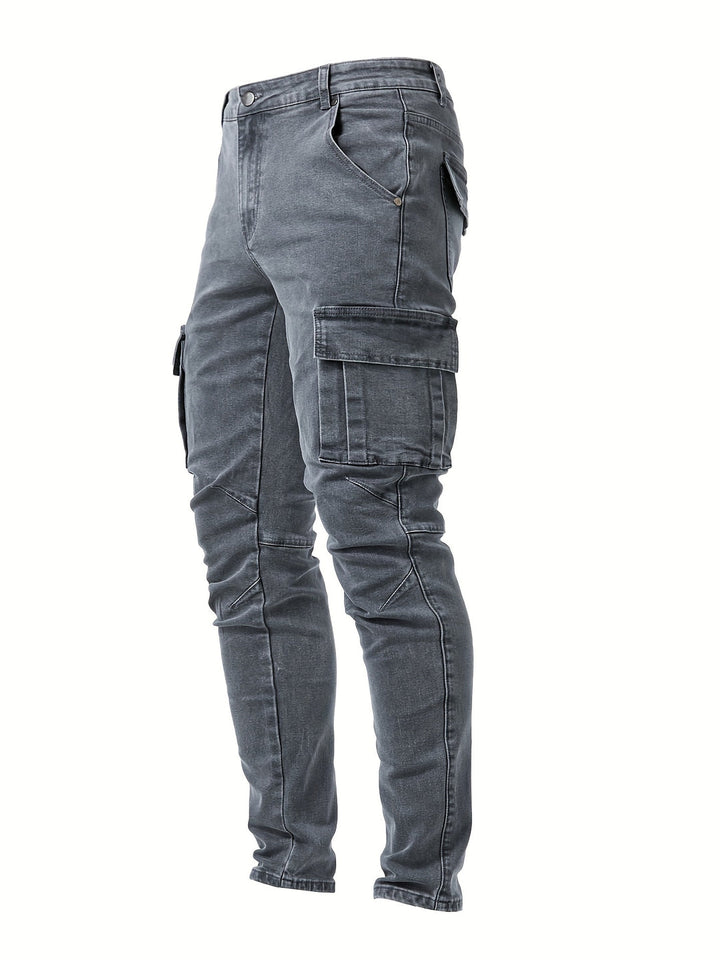 Modieuze heren cargo broek, slim fit en stretch, veelzijdig voor casual outfits en streetwear stijlen.