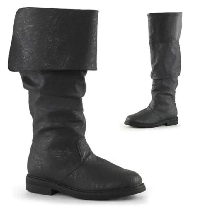 Heren hoge cowboylaarzen met trendy denimprint, ideaal voor een modieuze casual look in herfst of winter.