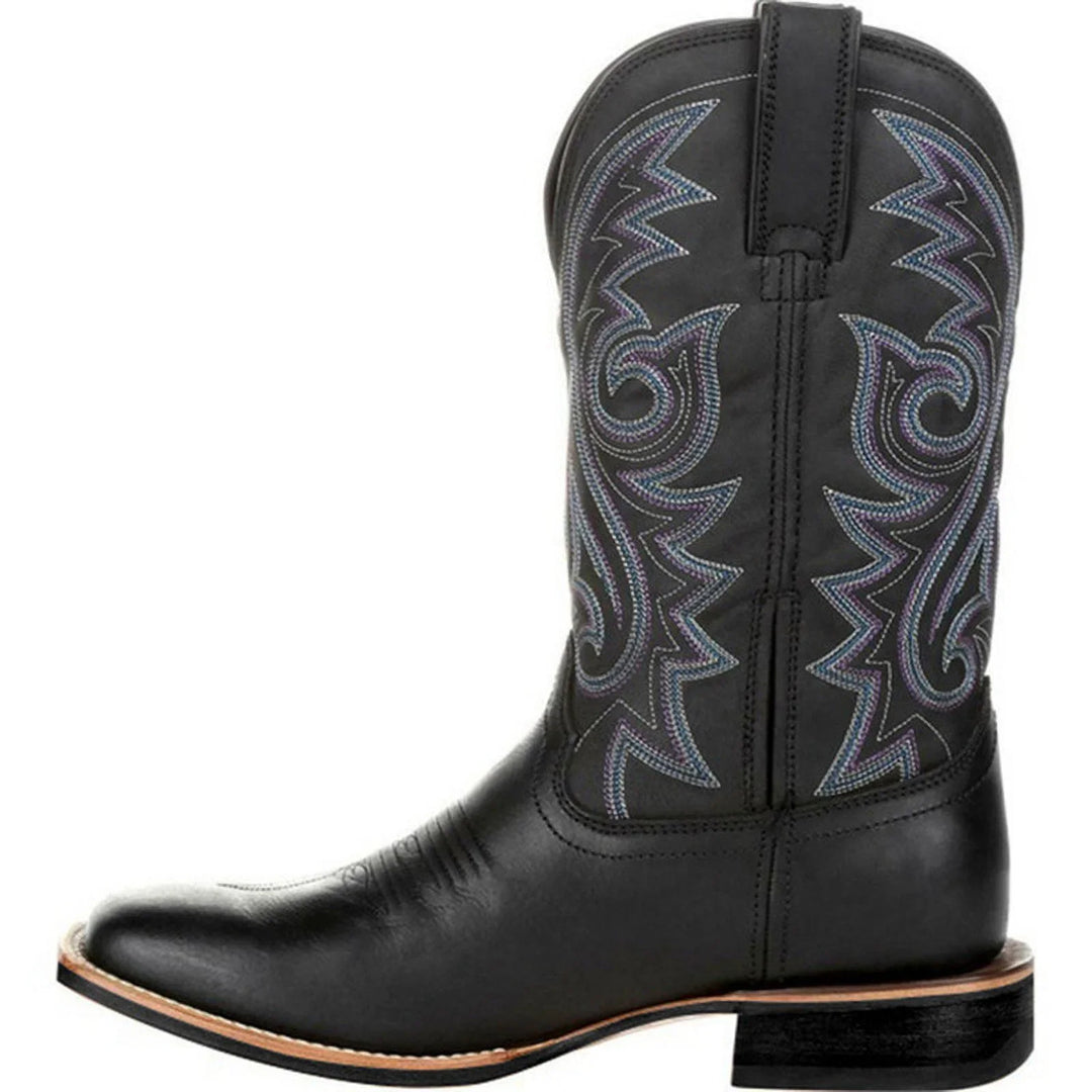 Korte bruine heren cowboylaarzen, westerse stijl enkellaarzen. Duurzame en stoere casual laarzen voor alle seizoenen.