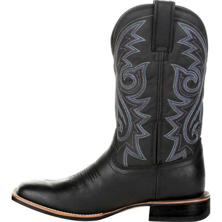 Korte bruine heren cowboylaarzen, westerse stijl enkellaarzen. Duurzame en stoere casual laarzen voor alle seizoenen.