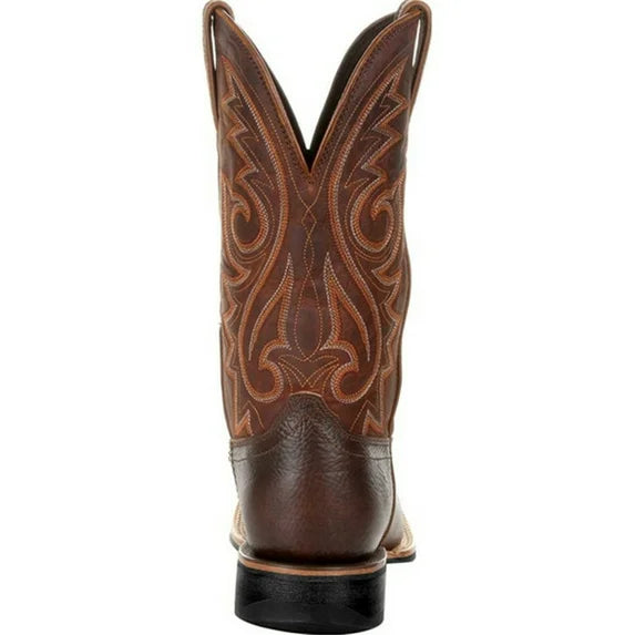Bruine westerse heren cowboy enkellaarzen met stoer design. Perfecte casual laarzen voor een robuuste stijl.