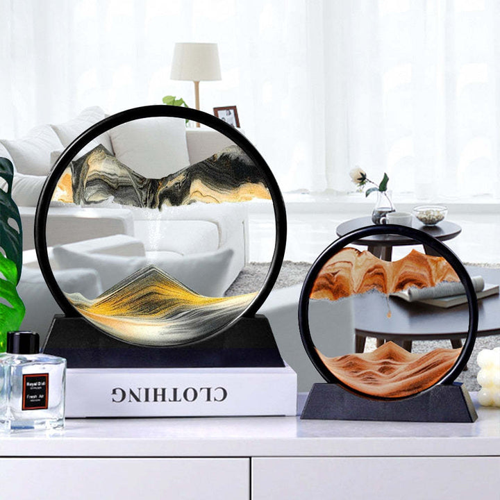 Moderne 3D zandkunst, een unieke decoratie voor een serene sfeer in elke ruimte.