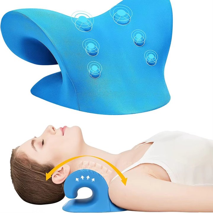 Nek & Schouder Stretcher Kussen: effectieve nekpijn verlichting en werveluitlijning voor optimale ontspanning.