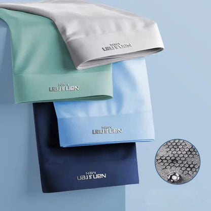 "FrostFlex Ice Silk boxershort set voor heren, 4-delig, ademend, antibacterieel, met elastische tailleband en koel effect."