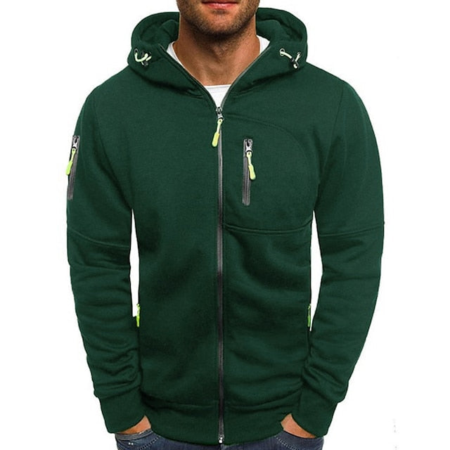 Stijlvolle heren hoodie in een diepe kleur, ideaal voor een casual of gelaagde look, van zacht polyester-katoen.