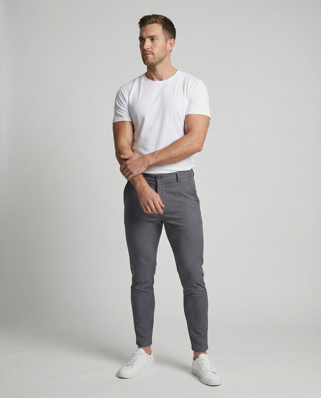 Casual slim fit heren chino, perfect voor vrije tijd, comfortabel en modern.