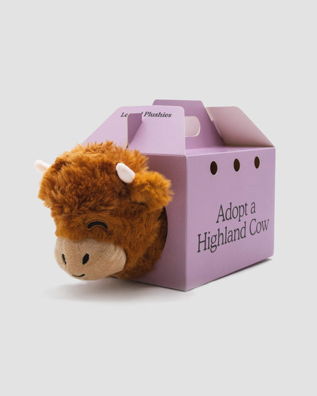 Unisex Schotse hooglandkoe knuffel, gemaakt van zachte katoen, ideaal als cadeau of decoratie.