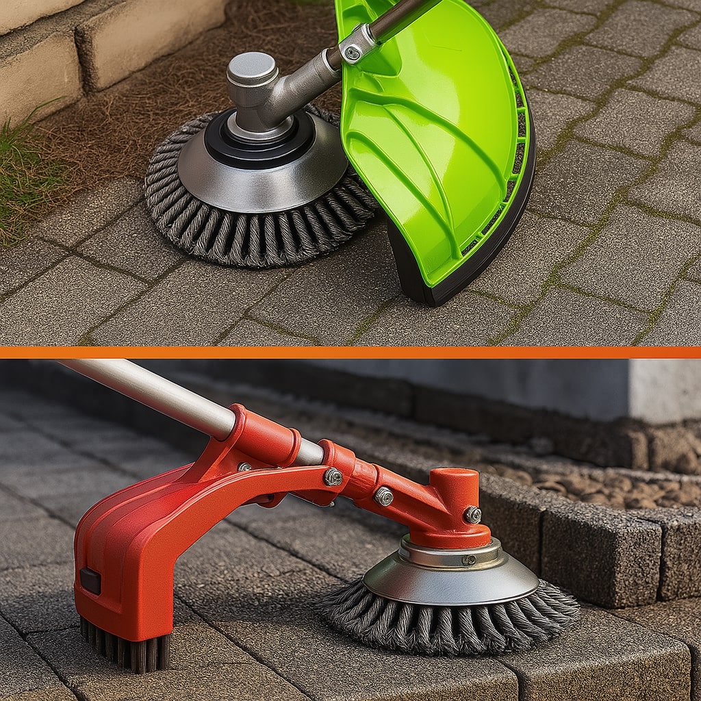 Onkruidschijf voor grastrimmer, stalen borstel, effectief onkruid verwijderen in de tuin.