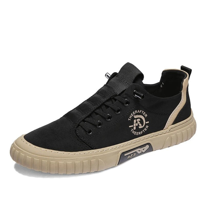 Stijlvolle groene heren casual sneakers; comfortabele schoenen met khaki details voor een trendy look.