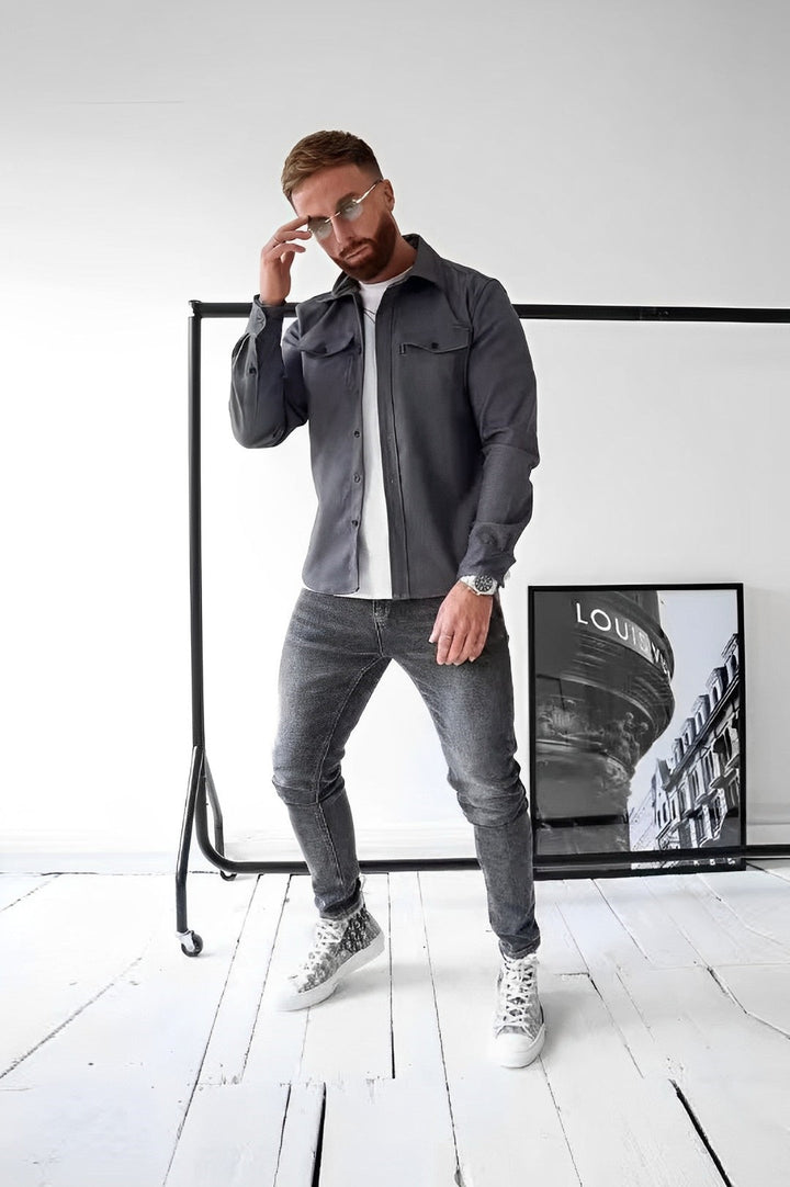 Heren comfortabel en stijlvol casual overhemd, veelzijdige mode voor lente, zomer, herfst en winter.