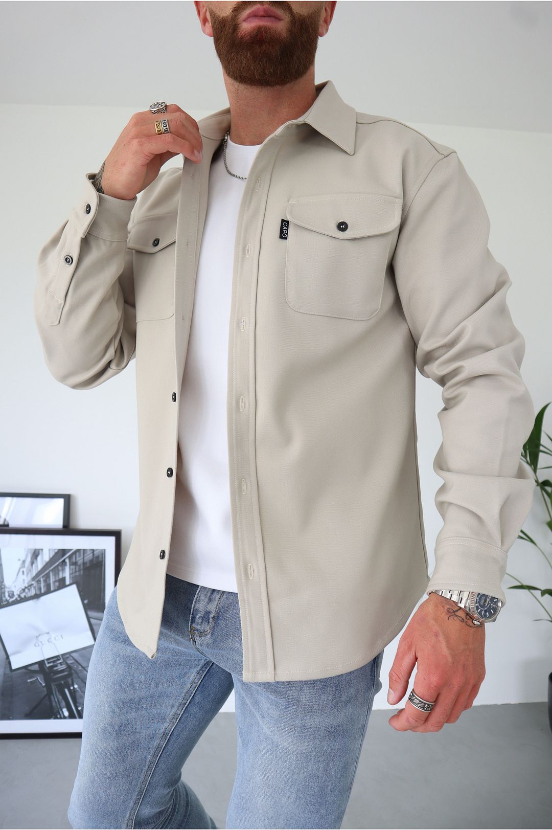 Heren casual overhemd met comfortabele pasvorm, perfect voor dagelijks gebruik en alle seizoenen.