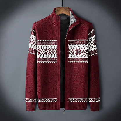 "Gebreid warm wintervest heren, klassiek design, blauwe zachte stof, ideaal voor kou, veelzijdig en stijlvol."