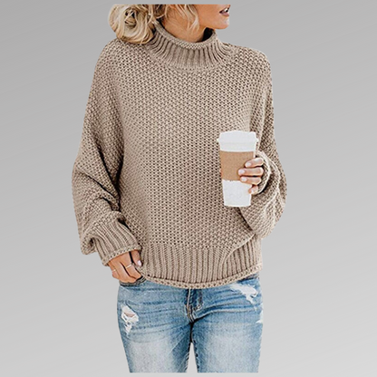 "Gebreide trui met ronde hals, ribgebreide boorden, zachte stof, elegante en casual uitstraling voor damesoutfits."
