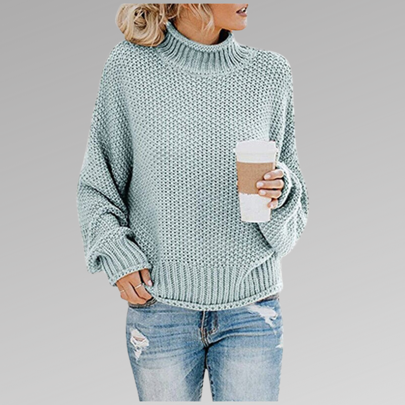 "Gebreide trui met ronde hals, ribgebreide boorden, zachte stof, elegante en casual uitstraling voor damesoutfits."