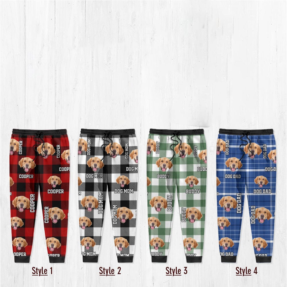 Heren joggingbroek gepersonaliseerd met huisdier. Unieke en comfortabele sweatpants met eigen honden of katten foto.