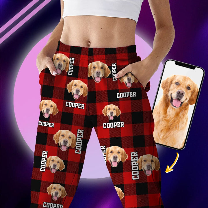 Gepersonaliseerde kinder joggingbroek met huisdierfoto. Zachte custom sweatpants voor kinderen, leuk en uniek cadeau.